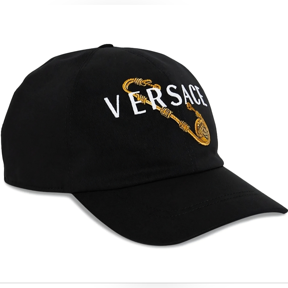 RARE Versace Safety Pin Logo Embroidered Baseball Cap Hat Size 58 $575 (NWT)
